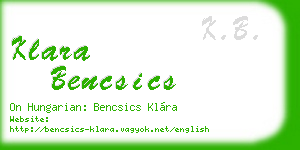 klara bencsics business card